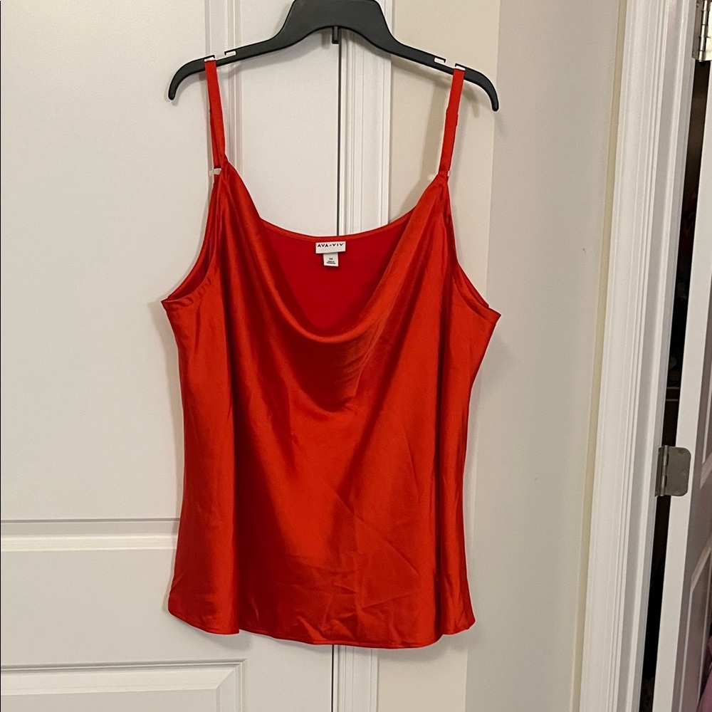 Ava & Viv - Vibrant Red Satin Camisole